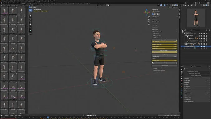 High-quality 3D fitness character rendering showcase